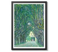 Avenue To Schloss Kammer Gustav Klimt Poster, Classic Famous Oil Painting Print, Modern Art Nouveau Wall Art Home Decor, Archival Matte, A5 (Black Frame) - 21x14.8cm