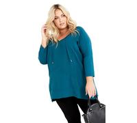 Avenue Women's Plus Size Top Sheila Mix Media, Teal, 20 Plus