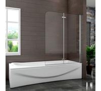 AVER-GROWTH 1000X1400mm Pivot Hinge Bath Shower Screen Over Bath 2 Fold Folding Easyclean Glass Panel