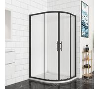 AVER-GROWTH 1000X800X1850mm Matt Black Bathroom Quadrant Shower Enclosure Shower Screen Door Safety Glass