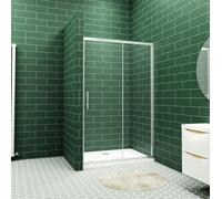 AVER-GROWTH 1000X900mm Rectangular Framed Sliding Shower Enclosure Glass Door Screen With Stone Tray