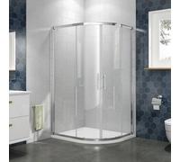 AVER-GROWTH 1200X800mm Quadrant Shower Enclosure Framed Walk In Double Sliding Glass Door Screen With Tray & Waste Right Entry