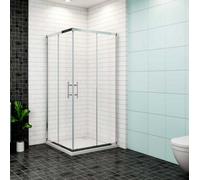 AVER-GROWTH 760X760X1850mm Chrome Corner Entry Shower Enclosure Sliding Shower Door Glass Screen