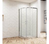 AVER-GROWTH 800X800mm Quadrant Shower Enclosure Framed Walk In Double Sliding Glass Door Screen With Tray & Waste