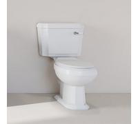 AVER-GROWTH Bathroom Close Coupled Toilet White Ceramic Traditional Dual Flush Cistern Oval Wc Pan With Soft Close Seat