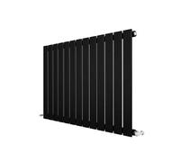 AVER-GROWTH Black Designer Radiator Horizontal Flat Panel Single Panel Rad 600X884mm