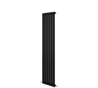 AVER-GROWTH Black Designer Radiator Vertical Oval Column Single Panel Rad 1600X354mm