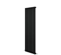 AVER-GROWTH Black Designer Radiator Vertical Oval Column Single Panel Rad 1600X472mm