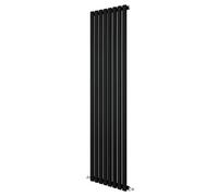 AVER-GROWTH Black Designer Radiator Vertical Oval Column Single Panel Rad 1800X472mm