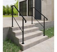 AVER-GROWTH Black Stainless Steel Adjustable Handrail, Suitable For Indoor And Outdoor Steps 136Cm Wide X 102.5 Cm High