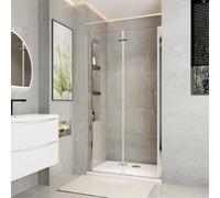 AVER-GROWTH Chrome Frameless 760X1850mm Pivot Hinge Shower Door Shower Enclosure Toughened Safety Glass Screen