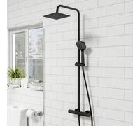 AVER-GROWTH Evergrow Bathroom Dual Thermostatic Bar Mixer Shower With Adjustable & Rainfall Head - Matt Black