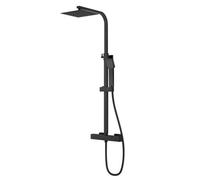 AVER-GROWTH Evergrow Matt Black Thermostatic Mixer Shower Set Square Twin Head Exposed Valve