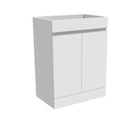 AVER-GROWTH Freestanding Bathroom Vanity Unit High Gloss White Flat Pack Bathroom Cabinets Only 500(W)X385X(D)X800(H)mm With 2 Doors