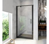 AVER-GROWTH Matt Black 800X1850mm Pivot Shower Door Shower Enclosure Toughened Safety Glass Screen