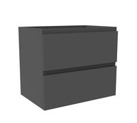 AVER-GROWTH Wall-Mounted Bathroom Vanity Unit Gloss Grey Flat Pack Bathroom Cabinets Only 600(W)X385X(D)X520(H)mm With 2 Drawers