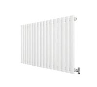 AVER-GROWTH White Designer Radiator Horizontal Oval Column Single Panel Rad 600X1003mm