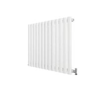 AVER-GROWTH White Designer Radiator Horizontal Oval Column Single Panel Rad 600X767mm