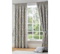 'Averie' Pair of Pencil Pleat Curtains With Tie-Backs Dreams & Drapes Blue 168cm width x 137cm drop