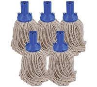 Avern Cleaning Supplies String Mop Heads Cotton PY Yarn Replacement Socket Mop Head - Colour Coded - (Pack Of 5) (Blue), (RSMMOPS150G)