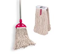 AVERN Industrial Mop Flat Kentucky String Mops 12oz Floor Mop with 2 Reusable Mops & Handle , Heavy Duty Commercial Mops for Home Mall,Factories,Warehouses,Office Stairs