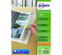 Avery 05412501 Double Sided Printable Adhesive Divider Tabs, 96 Tabs Per Pack Multicoloured