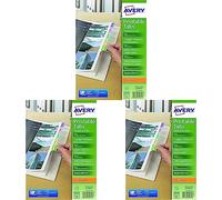 Avery 05412501 Double Sided Printable Adhesive Divider Tabs, 96 Tabs Per Pack Multicoloured (Pack of 3)