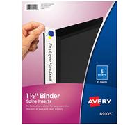 Avery 1.5 inch Binder Spine Inserts, Pack of 25 (89105), White