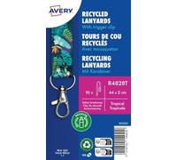 Avery Recycled Tropical Pre-Printed Lanyard with 2cm Wide Carabiner Pack of 10