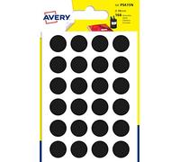 Avery 168 Circle Stickers, 15mm Diameter, Black Small Round Dot Adhesive Labels