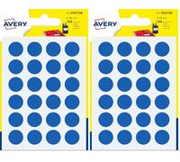 Avery 168 Circle Stickers, 15mm Diameter, Blue Small Round Dot Adhesive Labels (Pack of 2)
