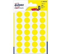 Avery 168 Circle Stickers, 15mm Diameter, Yellow Small Round Dot Adhesive Labels