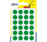 Avery 168 Green Circle Stickers, 15mm Diameter, Small Round Dot Adhesive Labels