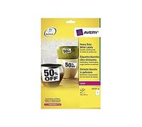 Avery 20 Labels 210 x 297 mm White Laser Printed Heavy Duty Labels L4775-20