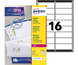 AVERY - 240 Custom White Self-Adhesive Address Labels - No Jam - Format 99.1 x 33.9 mm - Laser Printing