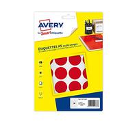 Avery 240 Tablets - Ø30 mm A5 Board - Red (pet30r)