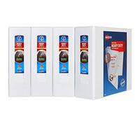 Avery 3" Heavy-Duty View 3 Ring Binders, One Touch Slant Rings, 700-Sheet Capacity, White, 4 Pack (79745)