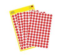 Avery 32-301 Dots/Circle Labels - Red (Diameter 8 mm, 70 Labels per Sheet, 560 Labels Total)