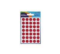 Avery 32-507 Dot Stickers (13 mm Diameter, 245 Stickers) - Red