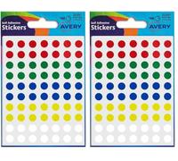 Avery 32-582 Packet of Dot Stickers (8 mm Dia, 560 Labels) - Assorted Colours