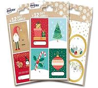 Avery 36 PCS Festive Label Bundle Family Pack, Label Stickers, Premium Christmas Name Gift Labels, Gift Wrapping Bag Decoration