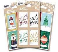 Avery 36 PCS Festive Label Bundle Pack, Label Stickers, Christmas Name Gift Labels, Gift Wrapping Bag Decoration