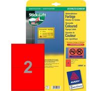 Avery 40x Labels Removable din A5 Red Hinweis-Schilder Warning Sticker
