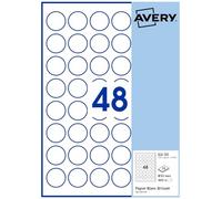 AVERY - 480 Glossy White Inkjet Labels 30 mm Round