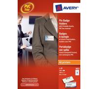 Avery 4821 Printable and Customisable Name Badges with Plastic Cases and Pins (70 x 45 mm Badges, Pack of 100) - White