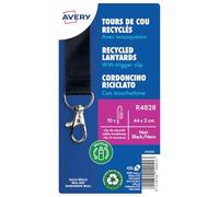 Avery Lanyard for Name Badges 440x20mm Black (Pack 10) 4828