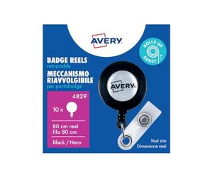 Avery 4829 Extendable Name Badge Reel 80 mm Long - Pack of 10