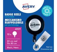Avery 4829 Retractable Badge Reel 800mm Black 10Pk