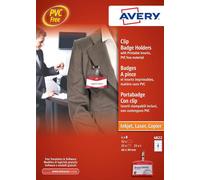 Avery 4832 Clip Badge Holders with Printable Name Inserts (90 x 60 mm Badges) -