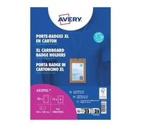 Avery 50 A6 Cardboard Badge Holders with Printable Labels - FSC® Certified - Eco-Friendly Kraft Name Badges for Events, Conferences, Trade Shows